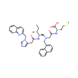CC[C@@H](C)[C@@H](CN(CC(=O)N[C@@H](CCSC)C(=O)O)Cc1cccc2ccccc12)NC(=O)Cc1cncn1Cc1ccc2ccccc2n1 ZINC000027078230