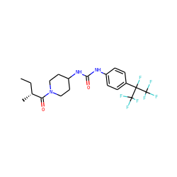 CC[C@@H](C)C(=O)N1CCC(NC(=O)Nc2ccc(C(F)(C(F)(F)F)C(F)(F)F)cc2)CC1 ZINC000299831124