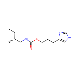 CC[C@@H](C)CNC(=O)OCCCc1c[nH]cn1 ZINC000013782933