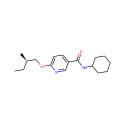 CC[C@@H](C)COc1ccc(C(=O)NC2CCCCC2)cn1 ZINC000095573015
