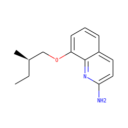 CC[C@@H](C)COc1cccc2ccc(N)nc12 ZINC000028385343