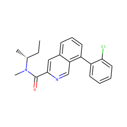 CC[C@@H](C)N(C)C(=O)c1cc2cccc(-c3ccccc3Cl)c2cn1 ZINC000028123448