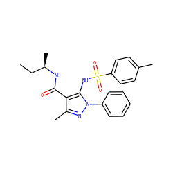 CC[C@@H](C)NC(=O)c1c(C)nn(-c2ccccc2)c1NS(=O)(=O)c1ccc(C)cc1 ZINC000073142266