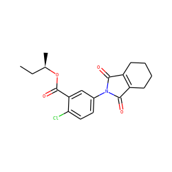 CC[C@@H](C)OC(=O)c1cc(N2C(=O)C3=C(CCCC3)C2=O)ccc1Cl ZINC000103272166