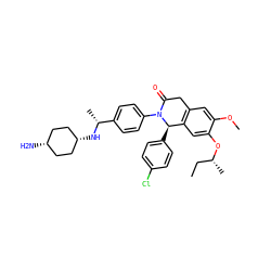 CC[C@@H](C)Oc1cc2c(cc1OC)CC(=O)N(c1ccc([C@@H](C)N[C@H]3CC[C@@H](N)CC3)cc1)[C@@H]2c1ccc(Cl)cc1 ZINC000118787429