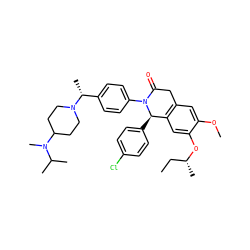 CC[C@@H](C)Oc1cc2c(cc1OC)CC(=O)N(c1ccc([C@@H](C)N3CCC(N(C)C(C)C)CC3)cc1)[C@@H]2c1ccc(Cl)cc1 ZINC000118789034