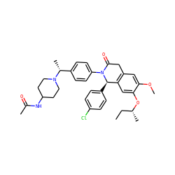 CC[C@@H](C)Oc1cc2c(cc1OC)CC(=O)N(c1ccc([C@@H](C)N3CCC(NC(C)=O)CC3)cc1)[C@@H]2c1ccc(Cl)cc1 ZINC000118797930