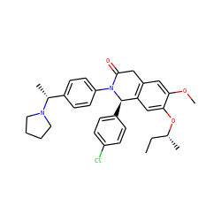 CC[C@@H](C)Oc1cc2c(cc1OC)CC(=O)N(c1ccc([C@@H](C)N3CCCC3)cc1)[C@@H]2c1ccc(Cl)cc1 ZINC000118799861
