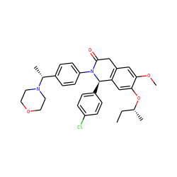CC[C@@H](C)Oc1cc2c(cc1OC)CC(=O)N(c1ccc([C@@H](C)N3CCOCC3)cc1)[C@@H]2c1ccc(Cl)cc1 ZINC000118791960