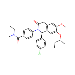 CC[C@@H](C)Oc1cc2c(cc1OC)CC(=O)N(c1ccc(C(=O)N(C)CC)cc1)[C@@H]2c1ccc(Cl)cc1 ZINC000118790635