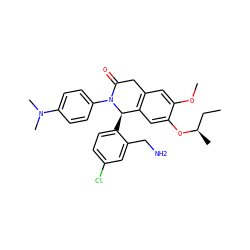 CC[C@@H](C)Oc1cc2c(cc1OC)CC(=O)N(c1ccc(N(C)C)cc1)[C@@H]2c1ccc(Cl)cc1CN ZINC000118790357