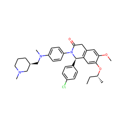 CC[C@@H](C)Oc1cc2c(cc1OC)CC(=O)N(c1ccc(N(C)C[C@@H]3CCCN(C)C3)cc1)[C@@H]2c1ccc(Cl)cc1 ZINC000118789665