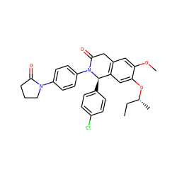 CC[C@@H](C)Oc1cc2c(cc1OC)CC(=O)N(c1ccc(N3CCCC3=O)cc1)[C@@H]2c1ccc(Cl)cc1 ZINC000118800848