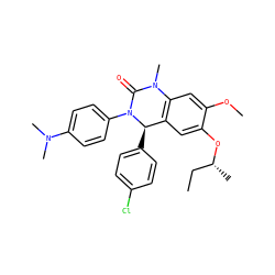 CC[C@@H](C)Oc1cc2c(cc1OC)N(C)C(=O)N(c1ccc(N(C)C)cc1)[C@@H]2c1ccc(Cl)cc1 ZINC000118799753