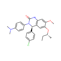 CC[C@@H](C)Oc1cc2c(cc1OC)NC(=O)N(c1ccc(N(C)C)cc1)[C@@H]2c1ccc(Cl)cc1 ZINC000118786689