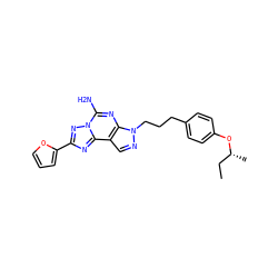 CC[C@@H](C)Oc1ccc(CCCn2ncc3c2nc(N)n2nc(-c4ccco4)nc32)cc1 ZINC000064549181