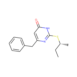 CC[C@@H](C)Sc1nc(Cc2ccccc2)cc(=O)[nH]1 ZINC000013556550
