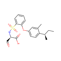 CC[C@@H](C)c1ccc(Oc2ccccc2S(=O)(=O)N[C@H](C=O)C(=O)O)cc1C ZINC000026668280