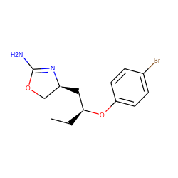 CC[C@@H](C[C@H]1COC(N)=N1)Oc1ccc(Br)cc1 ZINC000117267753