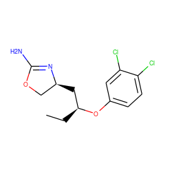 CC[C@@H](C[C@H]1COC(N)=N1)Oc1ccc(Cl)c(Cl)c1 ZINC000117265451