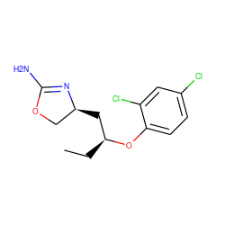 CC[C@@H](C[C@H]1COC(N)=N1)Oc1ccc(Cl)cc1Cl ZINC000117262305