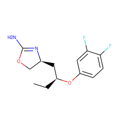 CC[C@@H](C[C@H]1COC(N)=N1)Oc1ccc(F)c(F)c1 ZINC000117271556