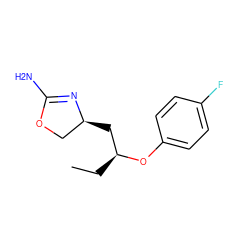 CC[C@@H](C[C@H]1COC(N)=N1)Oc1ccc(F)cc1 ZINC000117251233