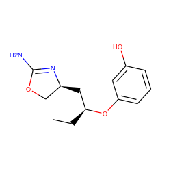 CC[C@@H](C[C@H]1COC(N)=N1)Oc1cccc(O)c1 ZINC000113977213