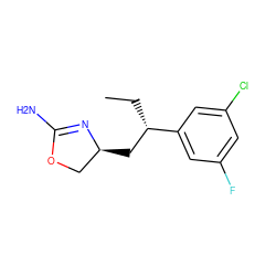 CC[C@@H](C[C@H]1COC(N)=N1)c1cc(F)cc(Cl)c1 ZINC000169698890