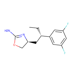 CC[C@@H](C[C@H]1COC(N)=N1)c1cc(F)cc(F)c1 ZINC000149324702