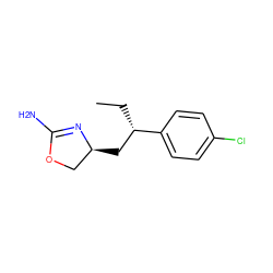 CC[C@@H](C[C@H]1COC(N)=N1)c1ccc(Cl)cc1 ZINC000149272734