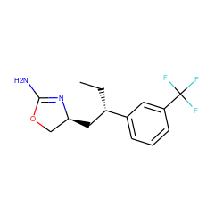 CC[C@@H](C[C@H]1COC(N)=N1)c1cccc(C(F)(F)F)c1 ZINC000149323799