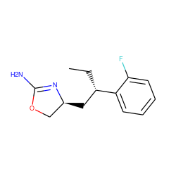CC[C@@H](C[C@H]1COC(N)=N1)c1ccccc1F ZINC000148458277