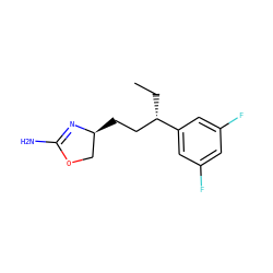 CC[C@@H](CC[C@H]1COC(N)=N1)c1cc(F)cc(F)c1 ZINC000117254168