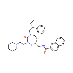 CC[C@@H](CN1CC[C@H](CNC(=O)c2ccc3ccccc3c2)N[C@H](CCN2CCCCC2)C1=O)c1ccccc1 ZINC000207926416