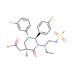 CC[C@@H](CNS(C)(=O)=O)N1C(=O)[C@@](C)(CC(=O)O)C[C@H](c2cccc(Cl)c2)[C@H]1c1ccc(Cl)cc1 ZINC000103248047