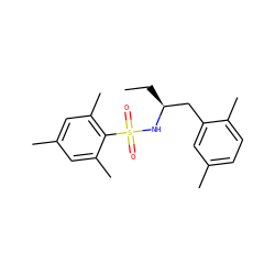 CC[C@@H](Cc1cc(C)ccc1C)NS(=O)(=O)c1c(C)cc(C)cc1C ZINC000103251345