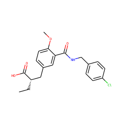 CC[C@@H](Cc1ccc(OC)c(C(=O)NCc2ccc(Cl)cc2)c1)C(=O)O ZINC000000595451