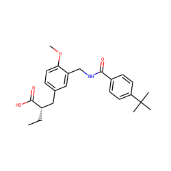 CC[C@@H](Cc1ccc(OC)c(CNC(=O)c2ccc(C(C)(C)C)cc2)c1)C(=O)O ZINC000029127287