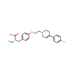 CC[C@@H](Cc1ccc(OCCN2CC=C(c3ccc(Cl)cc3)CC2)cc1)C(=O)O ZINC000040950458