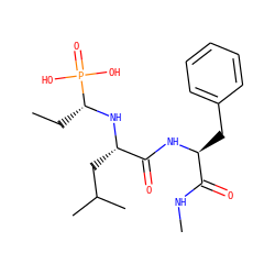 CC[C@@H](N[C@@H](CC(C)C)C(=O)N[C@@H](Cc1ccccc1)C(=O)NC)P(=O)(O)O ZINC000013733540