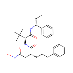 CC[C@@H](NC(=O)[C@@H](NC(=O)[C@H](CCCc1ccccc1)CC(=O)NO)C(C)(C)C)c1ccccc1 ZINC000027650819
