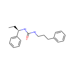 CC[C@@H](NC(=O)NCCCc1ccccc1)c1ccccc1 ZINC000513896390