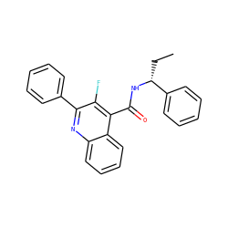 CC[C@@H](NC(=O)c1c(F)c(-c2ccccc2)nc2ccccc12)c1ccccc1 ZINC000026005296