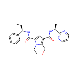 CC[C@@H](NC(=O)c1cc(C(=O)N[C@@H](C)c2ncccn2)c2n1CCOC2)c1ccccc1 ZINC000146072546