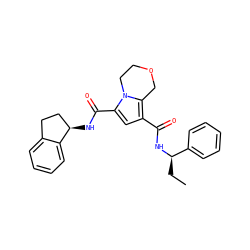 CC[C@@H](NC(=O)c1cc(C(=O)N[C@@H]2CCc3ccccc32)n2c1COCC2)c1ccccc1 ZINC000146128895