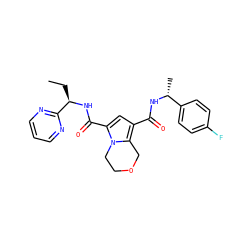 CC[C@@H](NC(=O)c1cc(C(=O)N[C@H](C)c2ccc(F)cc2)c2n1CCOC2)c1ncccn1 ZINC000146127667