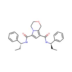 CC[C@@H](NC(=O)c1cc(C(=O)N[C@H](CC)c2ccccc2)n2c1COCC2)c1ccccc1 ZINC000143883829