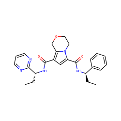 CC[C@@H](NC(=O)c1cc(C(=O)N[C@H](CC)c2ncccn2)c2n1CCOC2)c1ccccc1 ZINC000146059927