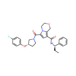 CC[C@@H](NC(=O)c1cc(C(=O)N2CC[C@H](Oc3ccc(F)cc3)C2)n2c1COCC2)c1ccccc1 ZINC000146071085
